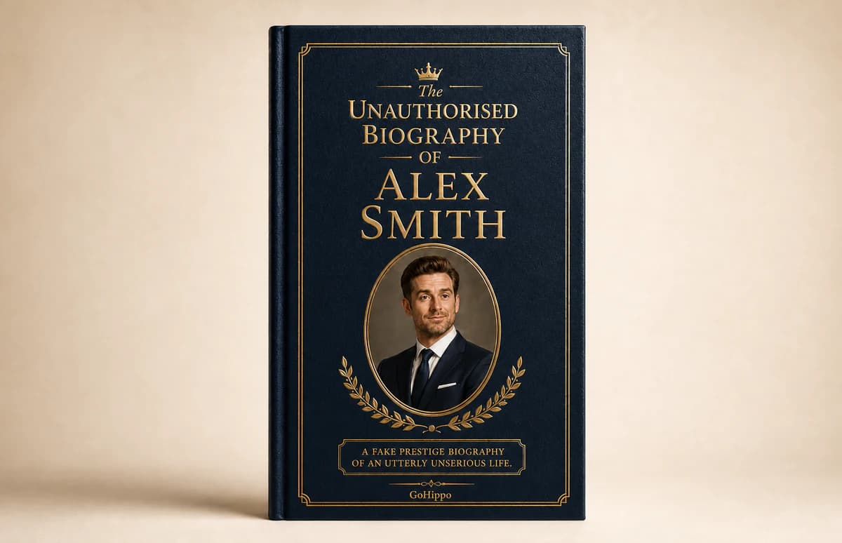 Unauthorised biography gift book example